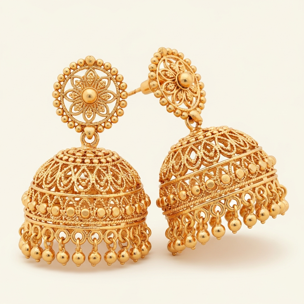 Antique Gold Jhumkas